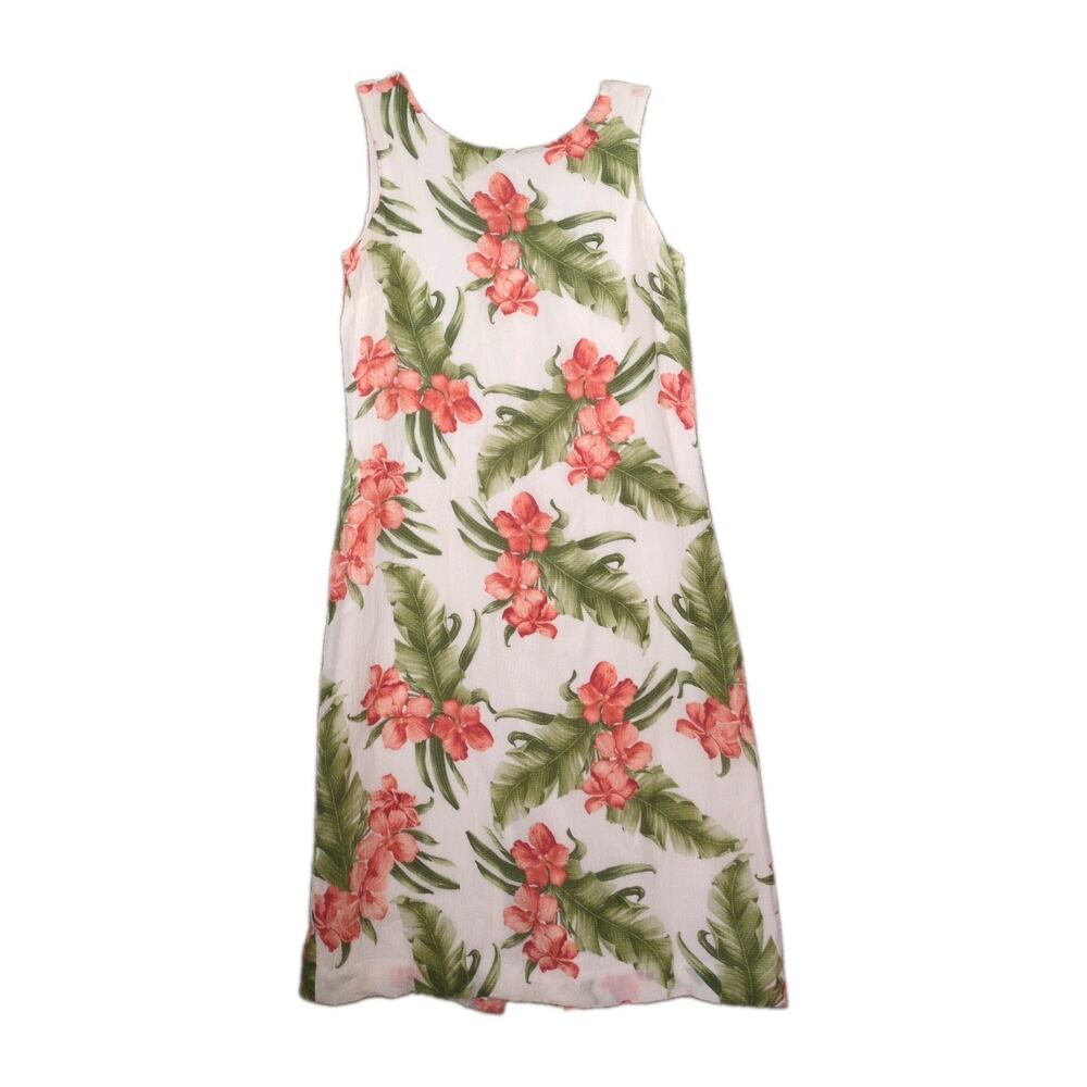 Tommy Bahama Women’s Dress 2 Silk Tropical Floral Sleeveless Tank Knee Vintage